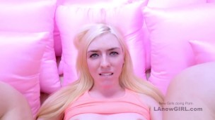 Beautiful Blonde Model chases hard cocks